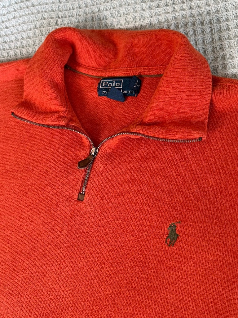 Vintage Polo Ralph Lauren Estate 1/4 Zip Shirt Sweater Mens XXL Orange Y2K 90s